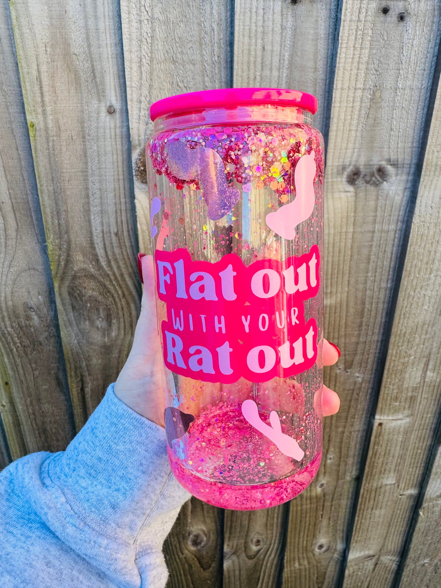 Personalised Glass Glitter tumbler