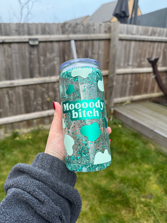 Mooody Bitch Glass Tumbler