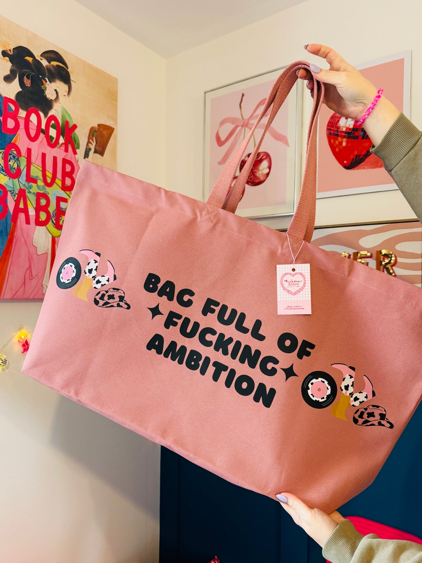 'Bag full of Fucking ambition' Oversized Tote